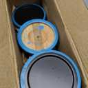 Candleholder Sets Mango Wood Blue Distressed Finish for Rustic, Vintage, and Antique Style Interior Designs for Table Centerpieces Brown Home Decor Kitchen