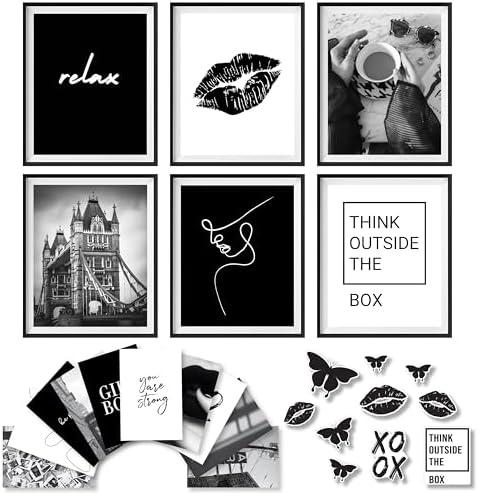 97 Decor Black and White Posters for Room Aesthetic - Black and White Wall Decor, Boy Play Bunny Art Prints, Retro Trendy Posters for Teen Girls Dorm Bedroom Office Decoration (8x10 UNFRAMED)
