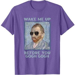 Artsy Van Gogh Meme for Men Design for artists men T-Shirt (Small, Purple)