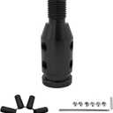 Universal Gear Shift Knob Adapter, M121.25 Aluminum Alloy Shifter Knob Adapter for Non-Threaded Shifters, Shifter Knob Boot Retainer Gear Stick Connector, Car Accessories (Black) (Black-M12)
