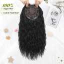 UDU Curly Hair Topper 20inch Natural Curly Hair Toppers for Women with Thinning Hair, Lightweight & Breathable Wiglets for Thinning Hair, Full Coverage, Perfect for Daily Use, Styling, Cosplay