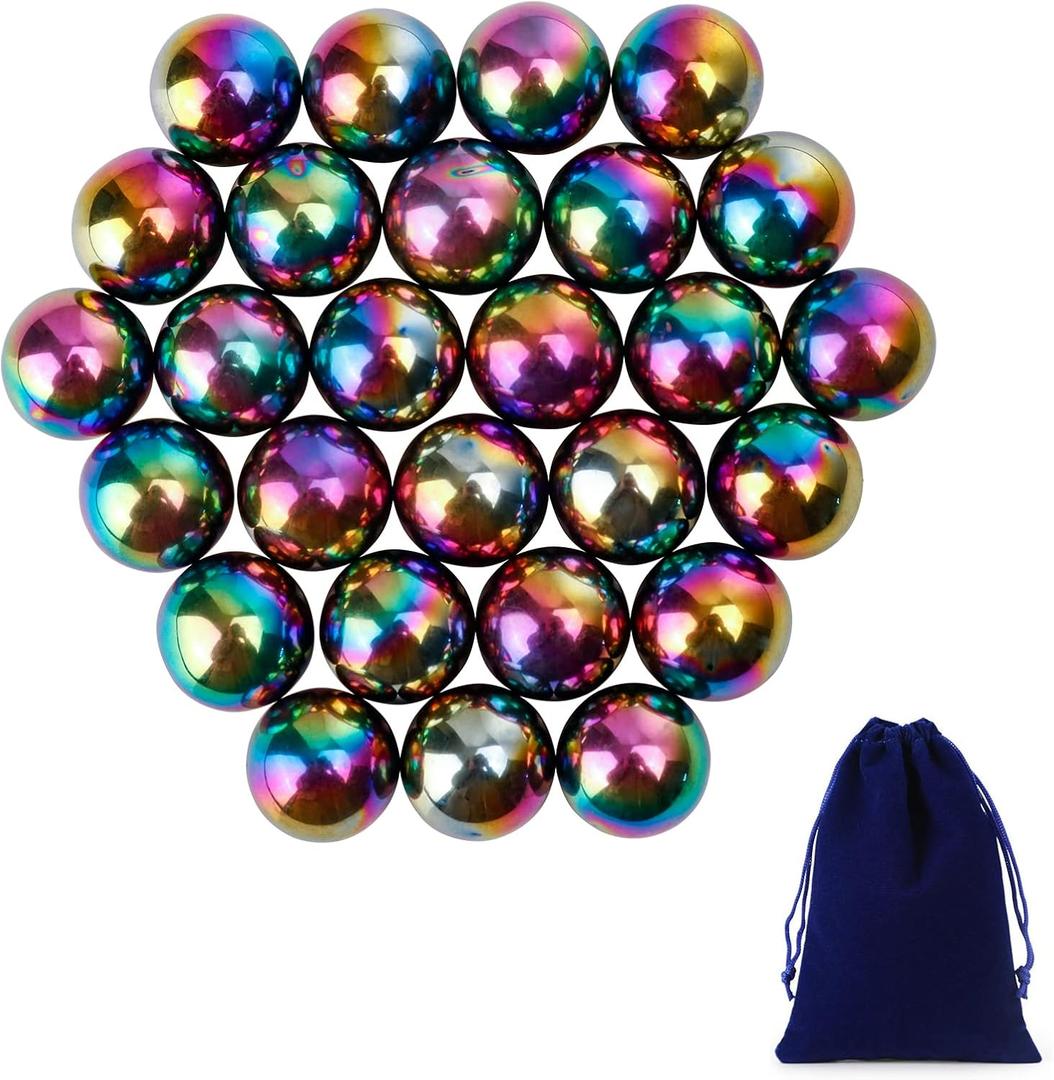 27Pcs Magnet Rainbow Ball Fidget Toy, DIY Hematite Stones Toys for Adults, Science Kit for Anxiety Relief, Magnetic Rattle Snake Birthday Gift Filler Stuffer Party Favors