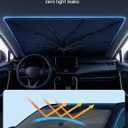 Proadsy Windshield Sun Shade Umbrella for Hyundai Ioniq 5 2022-2025 2026 Foldable Car Umbrella Sunshade with Soft TPU Handle Spring Structure Crystal Cooling Material Protect Car from Rays & Heat