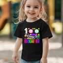 100 Days of School Shirt Kids  Boys Girls Toddler Happy 100th Day of School T-Shirt, Kindergarten 100 Day,3T-7T (Black)