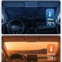 Proadsy Windshield Sun Shade Umbrella for Hyundai Ioniq 5 2022-2025 2026 Foldable Car Umbrella Sunshade with Soft TPU Handle Spring Structure Crystal Cooling Material Protect Car from Rays & Heat