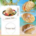 Yahenda 5 Pcs Mexican Costumes Women Serape Poncho Straw Sombrero Headbands 3 Necklace Cinco de Mayo Outfit Colorful