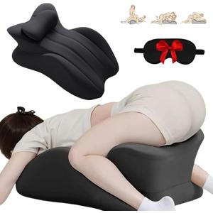 Sweet Spot Pillow, 27 Angle Perfect Position Couples Pillow, Perfect Instant Intimacy Pillows, Wedge Memory Foam Butt Cushion, Provides Waist and Neck Support (Black)