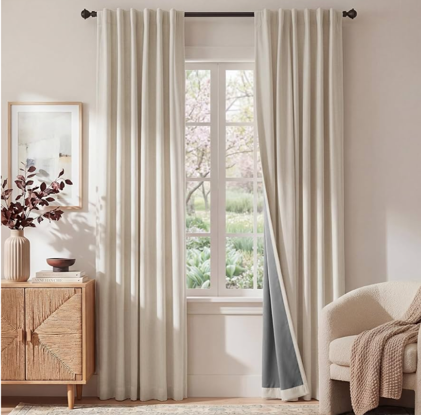 Blackout Curtains 84"x48" Beige Set of 2