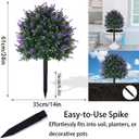 Outdoor Artificial Plants Lavender, UV Resistant Fake Bushes Topiary Boxwood Tree Balls with Ground Spikes for Indoor and Outdoor Porch Yard Farmhouse Terrace Greenery Decoration