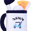 4 Piece Plush My First Golf Play Set with Sensory Toys for Baby, Blue Stripe, 9 inch