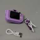 Dwfit Upgrade Selfie Kids Camera, Christmas Birthday Gifts for Boys Girls Age 3-12, HD Kids Digital Video Cameras for Toddler with Cartoon Soft Silicone Cover, Portable Toy for 3 4 5 6 7 8 Years Old (Unicorn-Purple)