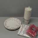 Juvale Christmas Lights Dinnerware Set, Paper Plates, Cutlery, Cups, and Napkins (Serves 24, 144 Pieces)