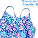 Girls Tankini Swimsuit UPF50+ Ruffle 2 Piece Bathing Suit Full Coverage Kids Swimwear, 2-3T