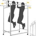 SAN LIKE Garment Rack with Wheels, Heavy Duty Load 550 lbs 3-Rod Standing Clothing Rack 3.8' to 6.4' Extendable Metal Clothes Rack, Portable Foldable Drying Rack for Clothes, Quilt, Comforter, Blanket