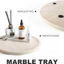 Travertine Tray, 11.8"x0.8" Round Serving Tray for Kitchen and Coffee Table, Bathroom Trays for Counter, Decorative Vanity Trays, Catchall Fruit and Snack, Light Beige Ottoman Tray