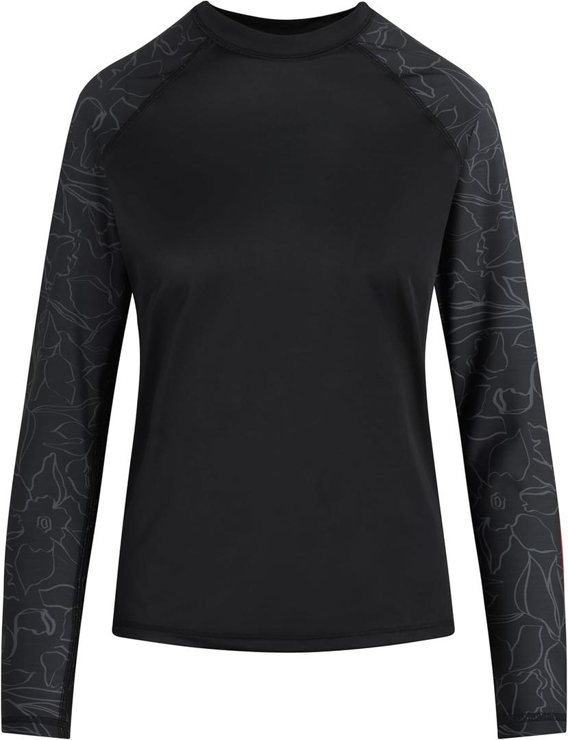 Kanu Surf Women's Gabby UPF 50 Long Sleeved Active Rashguard & Workout Top (Orchid Black) S