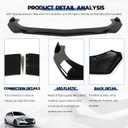 Universal Front Lip for Car,Glossy Black Front Bumper Lip, ABS Adjustable Sharp Corner Front Bumper Lip Splitter Protector Replacement for Most Vehicle (Glossy Black w/Black)