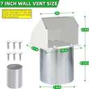 7Inch Hooded Wall Vent with Screen and Damper,Galvanized Steel Exhaust Vent Cover Cap Outside,Wall Vent Cover Exterior Outdoor Vent Hood for Kitchen Range Hood Laundry Dryer Bathroom Fan Duct Air Vent