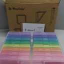 novelinks Transparent 4" x 6" Photo Organizers and Photo Storage Box with Handle, 16 Inner Photo Cases, Portable Picture Organizers & Photo Storage Containers (Multi-Colored)