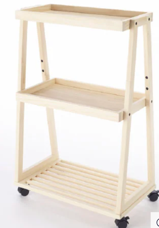 WHITMOR 3TIER SLAP WOOD CART