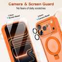 Lamcase for iPhone 17 Pro Max Case,with Magnetic Invisible Stand [Military Drop Protection] [Compatible with MagSafe] Shockproof Slim Translucent Anti-Slip with 2 Screen Protector,Orange