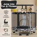 ZCMHAXJ 55" Trampoline for Kids with Enclosure, 440lbs Capacity Indoor & Outdoor Toddler Trampoline with Adjustable Gymnastics Bar & Toys, for Boys & Girls