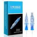 Emalla ELIOT Tattoo Cartridge Needles, 20Pcs Premium Tattoo Needles #08 Bugpin Round Liner Tattoo Cartridges 0803RLL Tattoo Needles Diameter 0.25mm Long Taper 5.0mm for Machine Tattoo Supplies