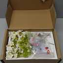 UBOSU 2 Pcs Artificial Flowers Wall Hanging Decor Australian Wintersweet 3D Decorative Painting Retro Vintage Wooden Frame Size: 9" x 6" (White)