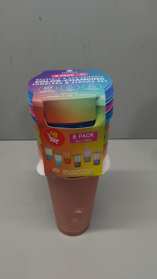Manna 24oz Color Changing Reusable Cup Set - 6 Pack