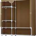 Wardrobe,Free Standing Clothes Storage Organizer Stable Metal Frame Closet Locker 