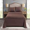 FreshCulture Twin Flat Sheets Only, Pack of 6, Soft Microfiber Bedding Sheets for Home, Salons, Hotels, Bulk Flat Sheets Only Twin Size (Brown)