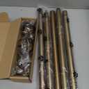 1-1/8 Inch Diameter Aged Bronze Curtain Rod with Geometric Faceted Finials, 72-144'' Telescoping Single Curtain Rods for window width 68-140 inch, 1 pack