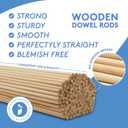 Dowel Rods Wood Sticks Wooden Dowel Rods - 1/2 x 24 Inch Unfinished Hardwood Sticks - for Crafts and DIYers - 25 Pieces by Woodpeckers