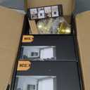 3 Pack Gold Door Knobs with Camelot Trim,Interior Door Knob with Lock,Coastal Door knob for Hall & Closet, Satin Brass