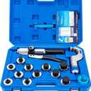 Professional Hydraulic Tube Expander Kit - 45# Steel Construction with 11 Replaceable Heads, Tube Cutter, and Toolbox - Ideal for Copper, Aluminum, Titanium, and Stainless Steel Tubes