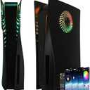 Faceplate with RGB Light Strip for PS5 and Dust Filter for Cooling Vents DOBEWINGDELOU 400+ Effects LED Light Ring Console Cover for Disc Edition DIY Decoration Kit Accessories Black