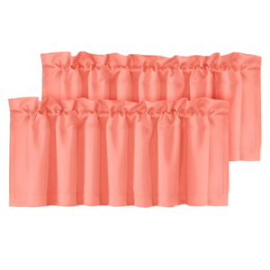 .VERSAILTEX Blackout Valances for Windows,Short Window Valances Curtains for Living Room/Bedroom/Bathroom Privacy Decorative Rod Pocket ，1 Panel，52" W x 18" L, Coral