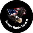 for Ford Bronco, Jeep Wrangler Spare Tire Cover with Camera Hole, American Flag and Bald Eagle (Never Back Down), Waterproof Protector (XXL: 285/70R17, 315/70R17)