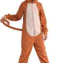 Sincere Party Fleece Monkey Onesie Monkey All in One Halloween Costume for Kids 2XL(12-14)