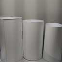 saun Round Cylinder Pedestal Display Plinths Pillars,White Iron Round Cylinder Pedestal Display, Plinths Pillars for DIY Wedding Party (3 Pcs)