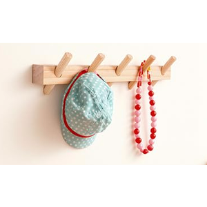 Solid Wooden Coat Rack Wall Mount,Removable Wood Wall Hooks for Hanging,Installation in Entrances Bathrooms and Utility Rooms for Storage(Black, 5 Hooks)