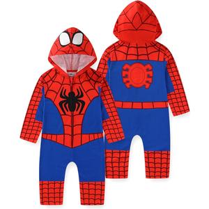 Marvel Spider-Man Boys Cosplay Hooded Coverall for Toddler, Size 3T