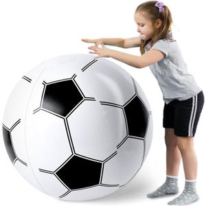 AMOR PRESENT Soccer Beach Ball, 27inch Inflatable Soccer Ball for Summer Swimming Pool Beach Game Toy