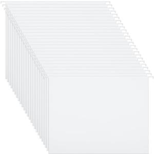 Tellingyou 25 Count White Hanging File Folders with Adhesive Tabs, Letter Size, Reinforced Hanging Folders Organizer, Standard Organizer for Filing Cabinet Home Office Desktop(11.6 x 9 Inch)