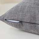 Kevin Textile Pillow Covers Decorative Throw Pillow Covers Linen Square Cushion Case 26" x 26"/66cm x 66cm Dark Grey Farmhouse Pillowcase, 2 Pack