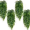 Waipfaru 4Pcs Fake Hanging Plants 2.7ft Fake Plants Eucalyptus Leaves UV Resistant Fake Vines Ivy Artificial Plants Outdoor Faux Plants Indoor Bedroom Living Room Boho Wall Porch Shelf Decor