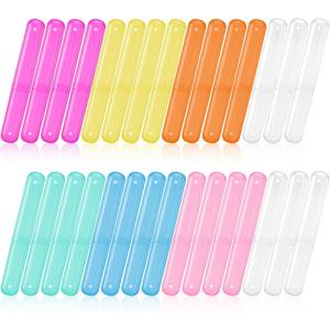 Boao 30 Pcs Toothbrush Holder Case Portable Travel for Kids,Vivid Color