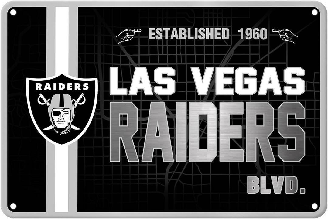 Football Mancave Metal Street Sign, 8" x 12" Black Design Wall Decor Sign Great for Man Cave, Bed Room, Office, Home