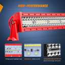 Nilight LED Light Bar 22Inch Triple Row Spot Flood Combo Lights Red Shell with Wiring Harness Kit for Fog Driving Work Lighting on Off-Road Truck SUV ATV UTV