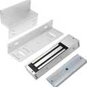 Electromagnetic Lock with Z and L Bracket 1200LBS 500KG Holding Force Electric Magnetic Door Lock 12V Fail Safe NC Mode for Access Control System